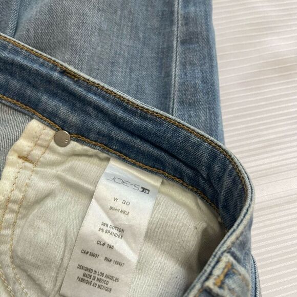 Joe’s Jeans Atlantic Destroyed Distressed Skinny Ankle Denim Jeans Size 30 - Picture 9 of 12